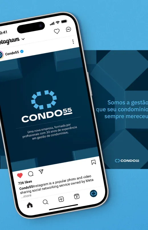 Post da Condo55 no Instagram aberto no celular